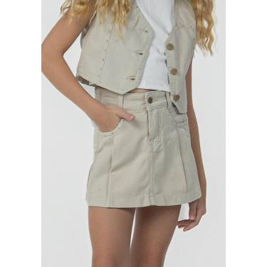 Imagem de Saia Jeans Bege Infantil Menina Sun Place Jeans, 12, Bege