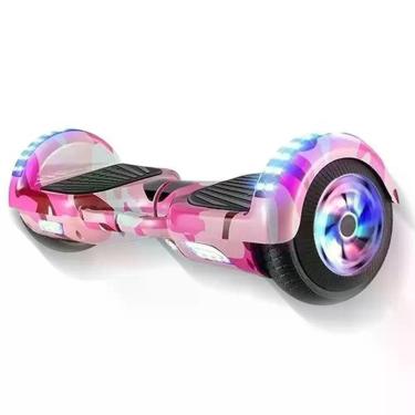 Imagem de Hoverboard Overboard Skate Elétrico Led Rosa Camuflado Nº37