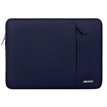 Imagem de Capa MOSISO para laptop de 13 a 13,3 polegadas, compatível com MacBook Air/Pro 13”/Pro 14”, notebook HP, Dell, ASUS, Lenovo, bolsa vertical de poliéster com bolso, azul-marinho