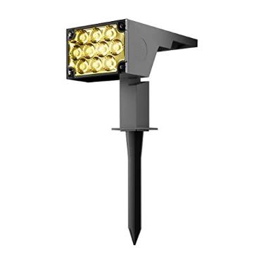 Imagem de Luminária Spot Solar (2ª Geração) de Longo Alcance Espeto Jardim Externo 12h Refletor Luz Branco Quente Amarelo 3000k LED | 2 Anos Garantia Oversun