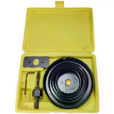 Imagem de Kit Serra Copo 8 peças 64mm à 127mm Fertak, Maleta Grande