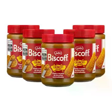 Imagem de Pasta Belga Biscoito Lotus Biscoff Crunchy Kit 5 Potes 380g