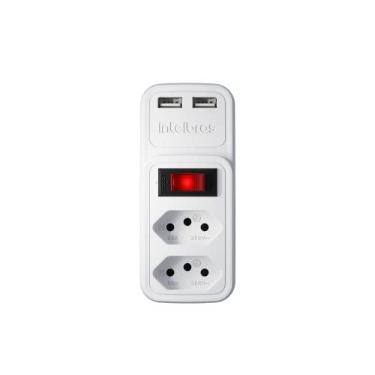 Imagem de Adaptador Elétrico 2 tomadas 2 USB EAC 202 Branco Intelbras