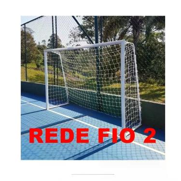 Imagem de Rede para Gol Futsal Fio 2mm com Proteção UV Uso Amador e Semiprofissional Branco Convenienza 320CM
