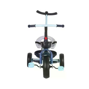 Imagem de Triciclo Infantil com Empurrador e Pedal Azul com Cesto Dianteiro e Tr