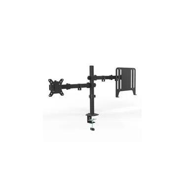 Imagem de Suporte de Mesa Articulado para Monitor de 13" a 32" com Bandeja para Notebook Ergofirst, Ajuste de Inclinação, Altura, Preto - G01-C2M2