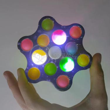 Imagem de Hand SpinnerToy Luz Led Luminoso Brinquedo Sensorial Azul