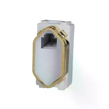 Imagem de Módulo Rj11 ( Telefone) - Dicompel Novara Branco Gold