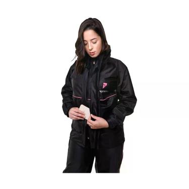 Imagem de Capa roupa conjunto chuva motoqueira feminina nylon pioneira tam g 008