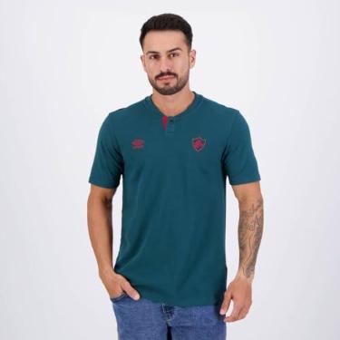 Imagem de Umbro Polo Masculina Fluminense Viagem 2024,Verde Escuro,P