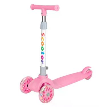 Imagem de Patinete 3 Rodas com Leds Dobrável Rosa PATC-NEWROSA - CKS