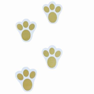 Imagem de Patinhas adesivas de coelho da pascoa com 100 unidades - oem, Dourado,