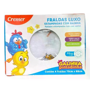 Imagem de Fralda De Pano Luxo Galinha Pintadinha Caixa com 4 Unid - CREMER