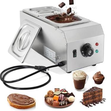 Imagem de Máquina de temperar chocolate de 4 kg, 2 tanques, derretimento de chocolate, panela de derretimento de chocolate com controle de temperatura de 86 ~ 85 °C, aquecedor e derretimento elétrico de