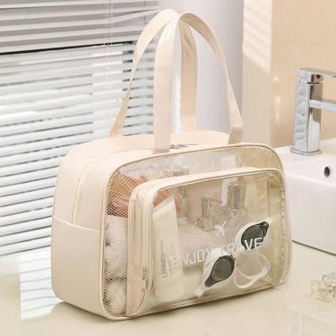 Imagem de Bolsa Academia Natação Praia Pvc Transparente Impermeavel Cor:Nude - A