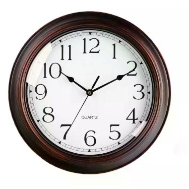 Imagem de Relogio de Parede Vintage Silencioso 30cm Analogico Decorativo Retro para Sala e Escritorio Marrom