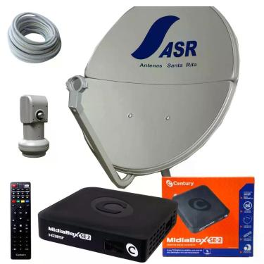 Imagem de Kit antena parabolica antenas santa rita midiabox se2 century - ASR A