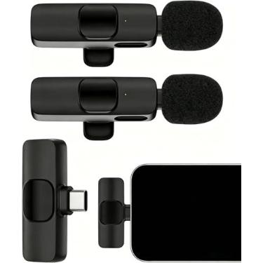Imagem de Microfone de lapela sem fio USB C, microfone Bluetooth de lapela para Apple iPhone 17