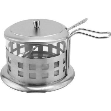 Imagem de Açucareiro Clink em vidro e inox com colher