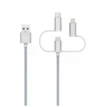 Imagem de Cabo 3 Em 1: Usb, Usb C E Micro Usb 1 Metros Dados Celular - A.R Varie