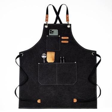 Imagem de Avental De Couro E Jeans Chef De Cozinha Barista Cabeleireir - RALEO