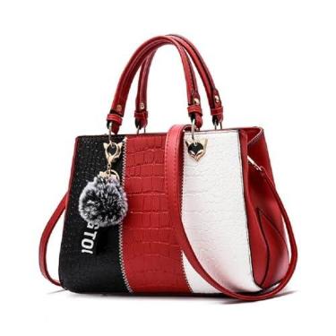 Imagem de Bolsas De Couro Para Senhoras De Grande Capacidade (Vermelho)