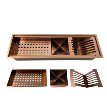 Imagem de Calha Gourmet Rosê 60cm Canal Organizador Escorredor Úmido - STILLUS H