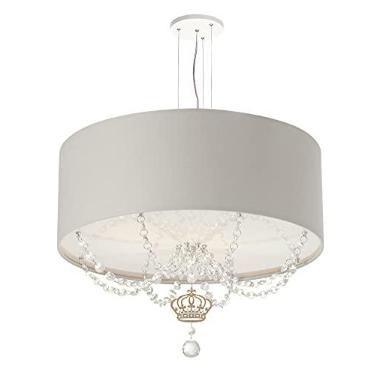 Imagem de Lustre Pendente Infantil Coroa Cúpula Cinza 50X15 3E27