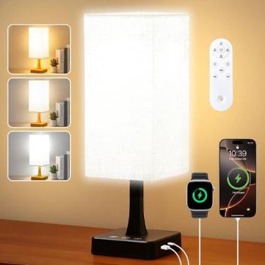 Imagem de OYADISIIOP Lâmpada De Terapia Luz 10000 Lux Com Controle Remoto E Toque, 3 Temperaturas Cor, 5 Níveis Brilho, Espectro Total, Portas Usb C A, Uso Doméstico/Escritório, Como Elevador Humor, Preta, 24