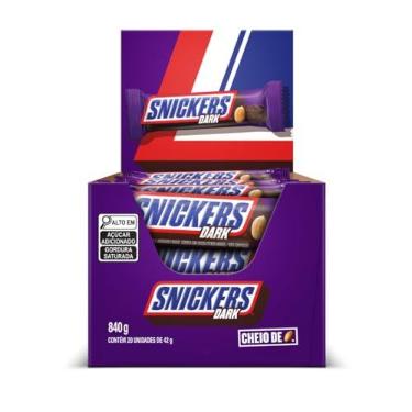 Imagem de Chocolate Snickers Dark - Display com 20 unidades de 42g