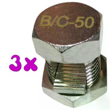 Imagem de Kit 3 Split Bolt Conector Parafuso Fendido 50mm para Emenda Cabos - 3M