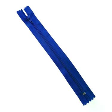 Imagem de Kit 100 Zíper Nylon 18cm Artesanato Costura Acabamento Saia Cor:Azul R