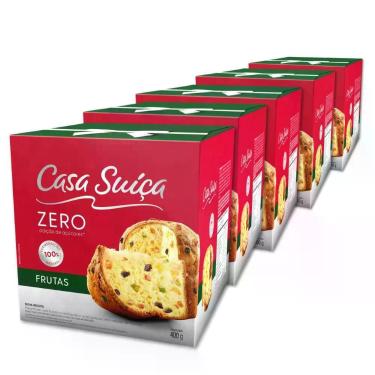 Imagem de Panettone Casa Suíça Frutas Zero Açúcar Kit 5 unidades 400g - 11614, C