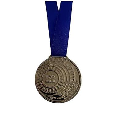 Imagem de Kit 50 Medalhas Honra ao Mérito Ouro Prata Bronze 4,3cm Aço Cor:Bronze