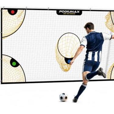 Imagem de PodiuMax Rede De Alvo De Gol De Futebol Com Zonas De Pontuação Destacadas, Rede De Poliéster Resistente Para Prática De Treino De Tiro E Acabamento, Futsal De 12X6'