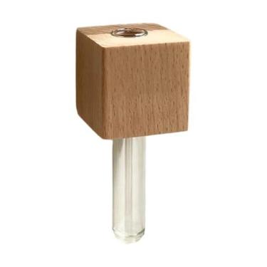 Imagem de Bothyi Mini Vaso Adesivo de Geladeira Tubo de Ensaio Vaso Pequeno Suporte de Madeira Arranjo de Flores Ornamento para Porta de Cozinha Parede Decoração de Ca, Marrom Claro, Tamanho real