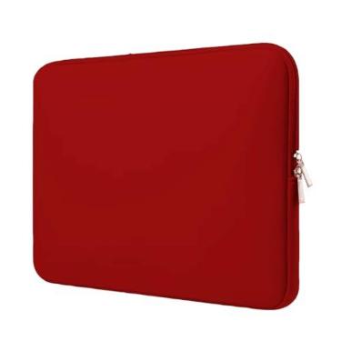 Imagem de Capa Case para Notebook 11 a 17 Polegadas em Neoprene Premium, Capa Protetora Impermeável com Zíper Duplo(Vermelho,14.1)