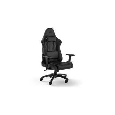 Imagem de Cadeira Gamer Corsair TC100 Relaxed Leatherette, Até 120Kg, Com Almofadas, Reclinável, Cilindro de Gás Classe 4, Preto - CF-9010050-WW