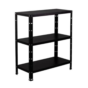 Imagem de Estante Armario De Aço 68cm Altura 3 Bandejas Preto P/90kg (Preto Fosco)