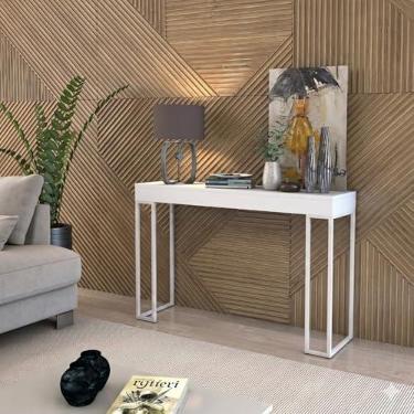Imagem de Aparador 1,20 Planalto de Hall/Sala Minimalista e Elegante - Branco com Pés Metálico Na Cor Branca (Branco)