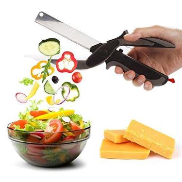 Imagem de Tesoura de Alimento Faca Corta e Fatia Clever Cutter 2 em 1 (93190)