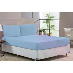 Jogo de Cama Lençol Casal Padrão Azul 80% Algodão 3 Peças - BruceBaby