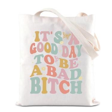 Imagem de TGBJE Sacola engraçada com frase "It's A Good Day To Be A Bad Bitches" Bolsa de compras, presente de amizade para melhor amigo, Bolsa Bad Bitches, One Size, Casual