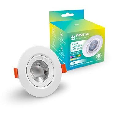 Imagem de Smart Luminária Spot Wi-Fi de Embutir Positivo Casa Inteligente com Iluminação Branca e RGB, LED, 5W, Bivolt, Compatível com Alexa e Google Assistente