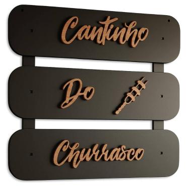 Imagem de Placa Decorativa Parede Cantinho Do Churrasco Área Gourmet Lazer - Imp
