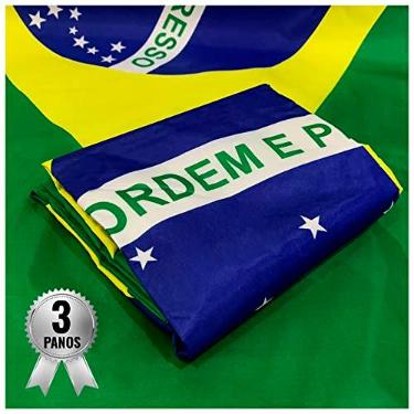 Imagem de Bandeira do Brasil Dupla Face com 3 Panos e com Ilhós para Mastro Cores Nítidas da Marca Minha Bandeira