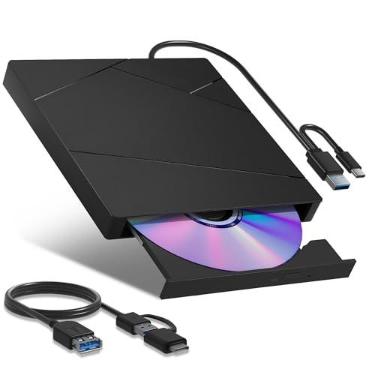 Imagem de Wbacon Unidade Blu Ray externa com cabo de dados de extensão USB 3.0 Tipo-C