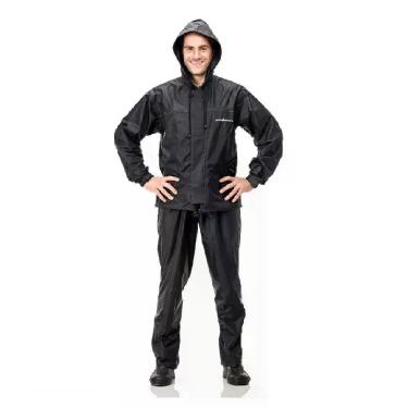 Imagem de Conjunto de Chuva Pantaneiro Nylon com Capuz - Preto, Preto, EXG