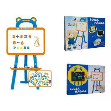 Imagem de Lousa mágica infantil com pedestal 3x1 importway bw125