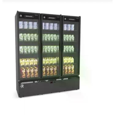 Imagem de Auto Servico Resfriador 3 Portas Preto/Preto Led Lateral Vanguard Refr